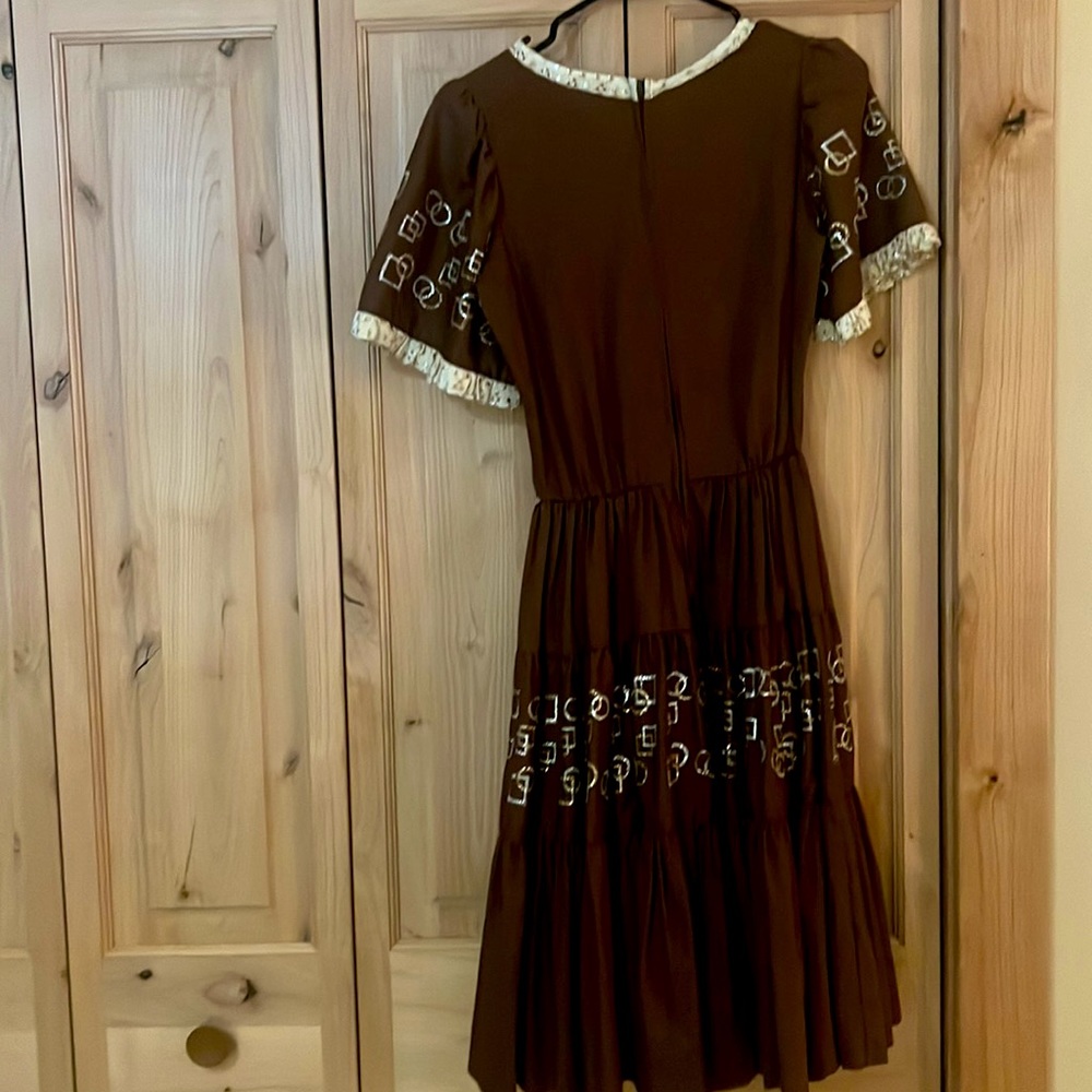 Vintage Western Wear Dress- Rockmount Ranch Wear Size 10 Brown - Picture 4 of 8